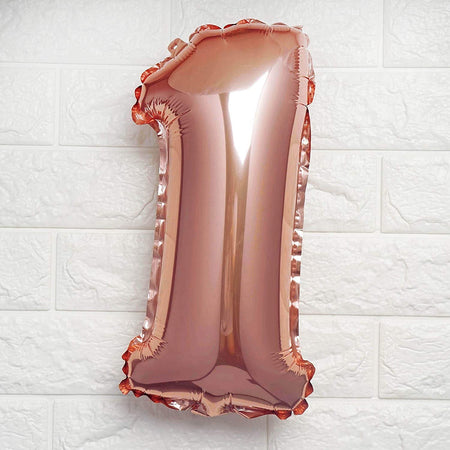 32 Inches Number Foil Balloon, Rose Gold Color, Number 1