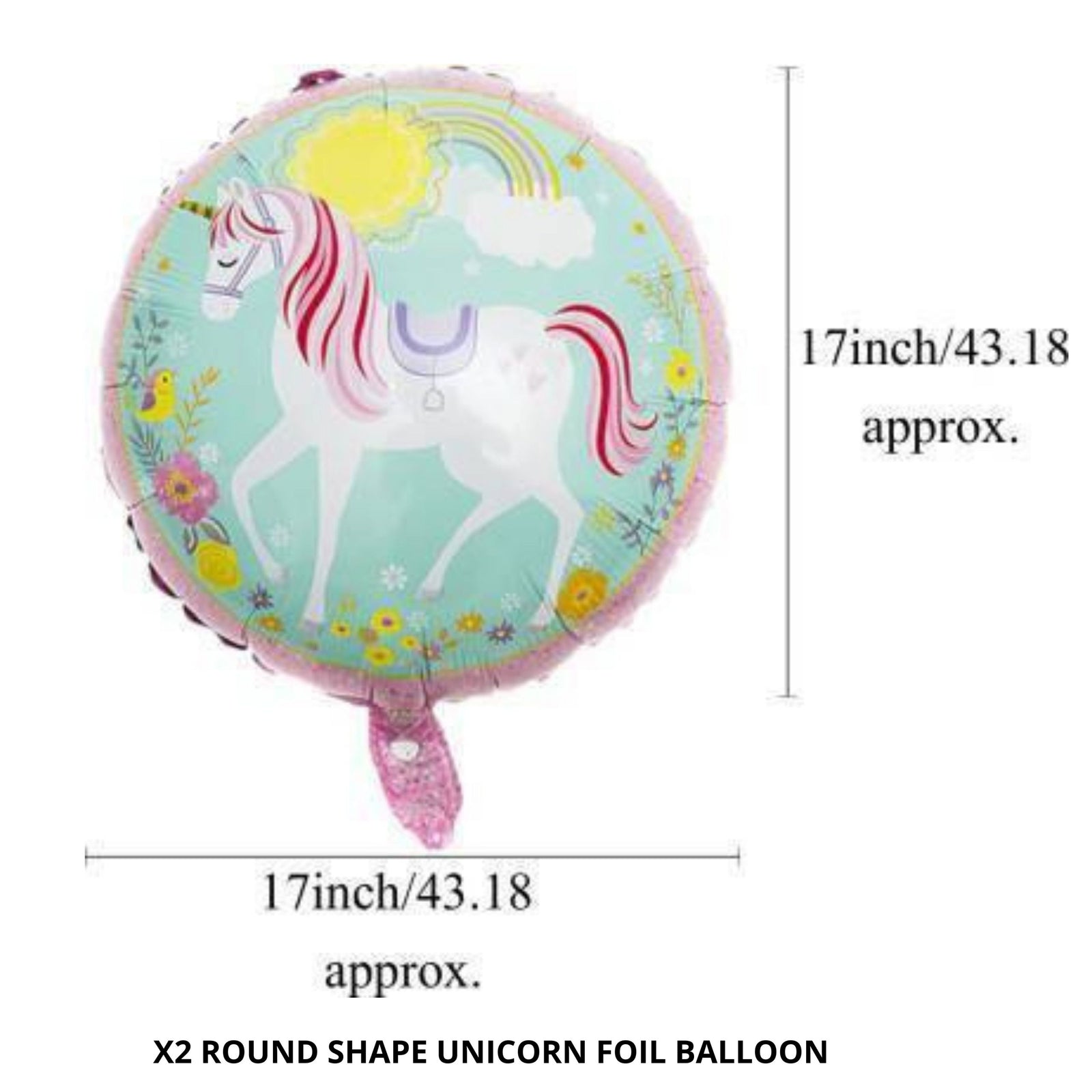 Unicorn Theme Foil Balloon Unicorn Birthday Decoration Set of 5 (Pink)