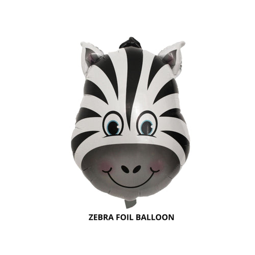 Load image into Gallery viewer, Animal Face Shaped Foil Balloon for Kids Birthday Party, Animal Theme, Zoo Party Decoration- Pack of 1 (Zebra)
