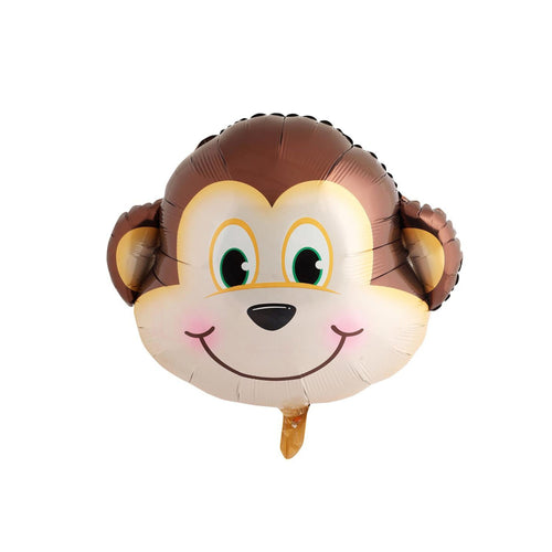 Load image into Gallery viewer, Animal Face Shaped Foil Balloon for Kids Birthday Party, Animal Theme, Zoo Party Decoration- Pack of 1 (Monkey)

