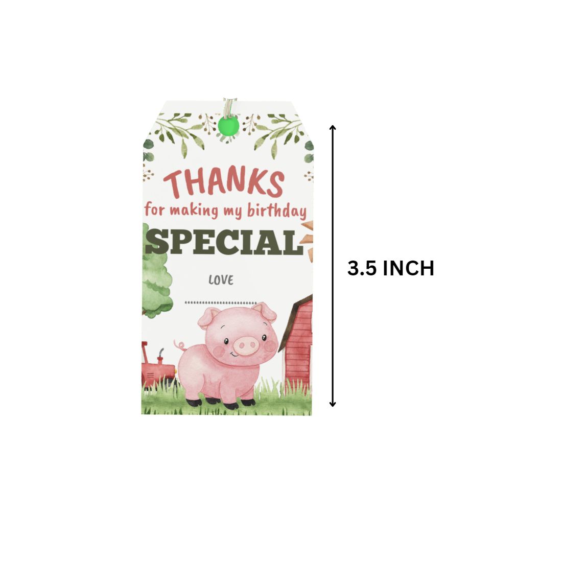 Farm House Theme Birthday Favour Tags (2 x 3.5 inches/250 GSM Cardstock/Mixcolour/30Pcs)