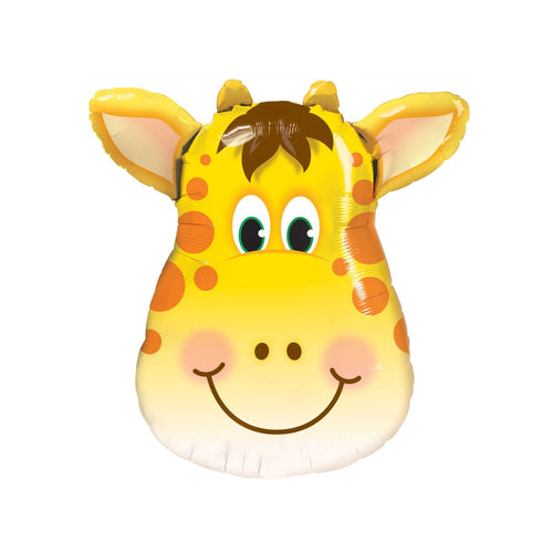 Load image into Gallery viewer, Animal Face Shaped Foil Balloon for Kids Birthday Party, Animal Theme, Zoo Party Decoration- Pack of 1 (Giraffe)
