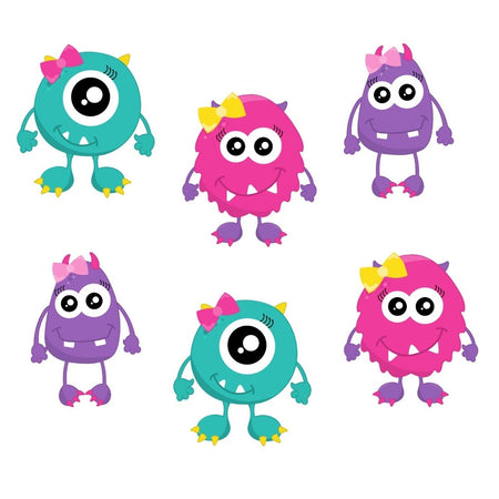 Monster Theme Cutout (6 inches/250 GSM Cardstock/Mixcolour/12Pcs)