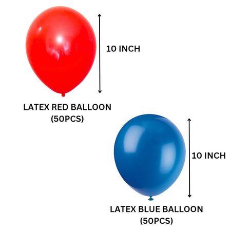Blue Red Avengers Theme Latex Balloons - Set of 100