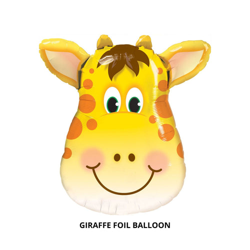 Load image into Gallery viewer, Animal Face Shaped Foil Balloon for Kids Birthday Party, Animal Theme, Zoo Party Decoration- Pack of 1 (Giraffe)
