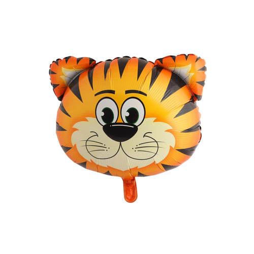 Load image into Gallery viewer, Animal Face Shaped Foil Balloon for Kids Birthday Party, Animal Theme, Zoo Party Decoration- Pack of 1 (Tiger)
