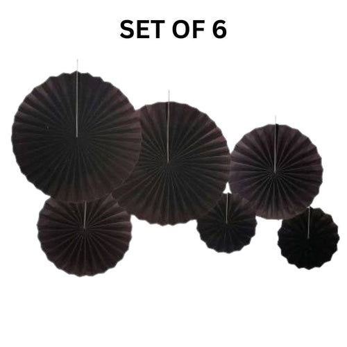 Load image into Gallery viewer, Black Paper Fan Decoration for Birthday Decoration, Birthday Party, Wall Decoration, Hanging Decoration
