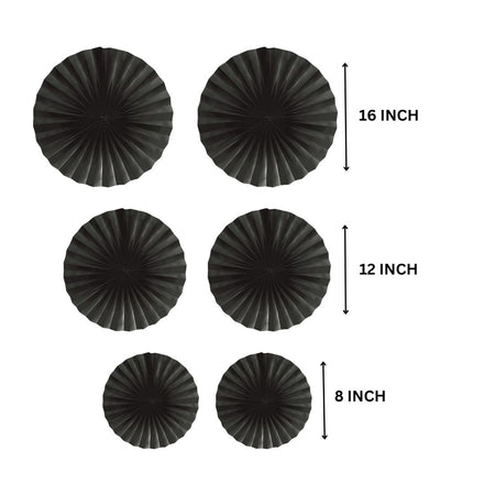 Black Paper Fan Decoration for Birthday Decoration, Birthday Party, Wall Decoration, Hanging Decoration