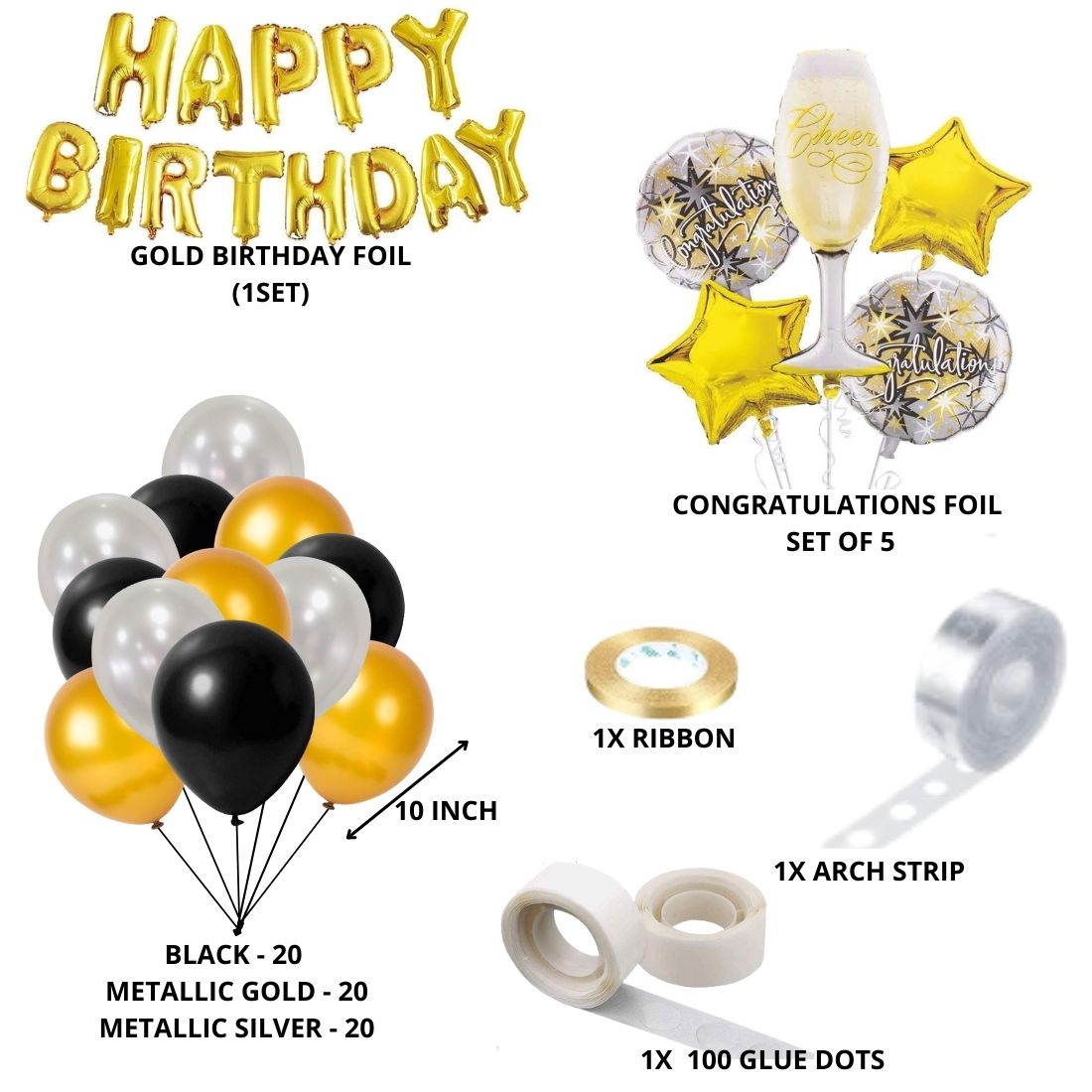 Congratulation foil Theme Birthday Decoration DIY Kit (69 Pcs)