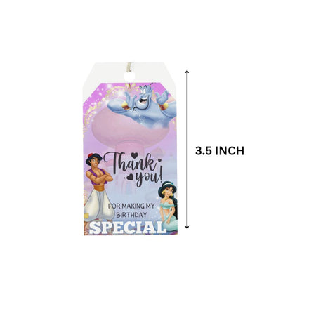 Aladdin Theme Birthday Favour Tags (2 x 3.5 inches/250 GSM Cardstock/Mixcolour/30Pcs)