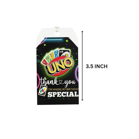 Uno Card Theme Birthday Favour Tags (2 x 3.5 inches/250 GSM Cardstock/Mixcolour/30Pcs)