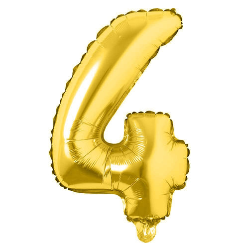 Load image into Gallery viewer, 32 Inches Number Foil Balloon, Gold Color, Number 4
