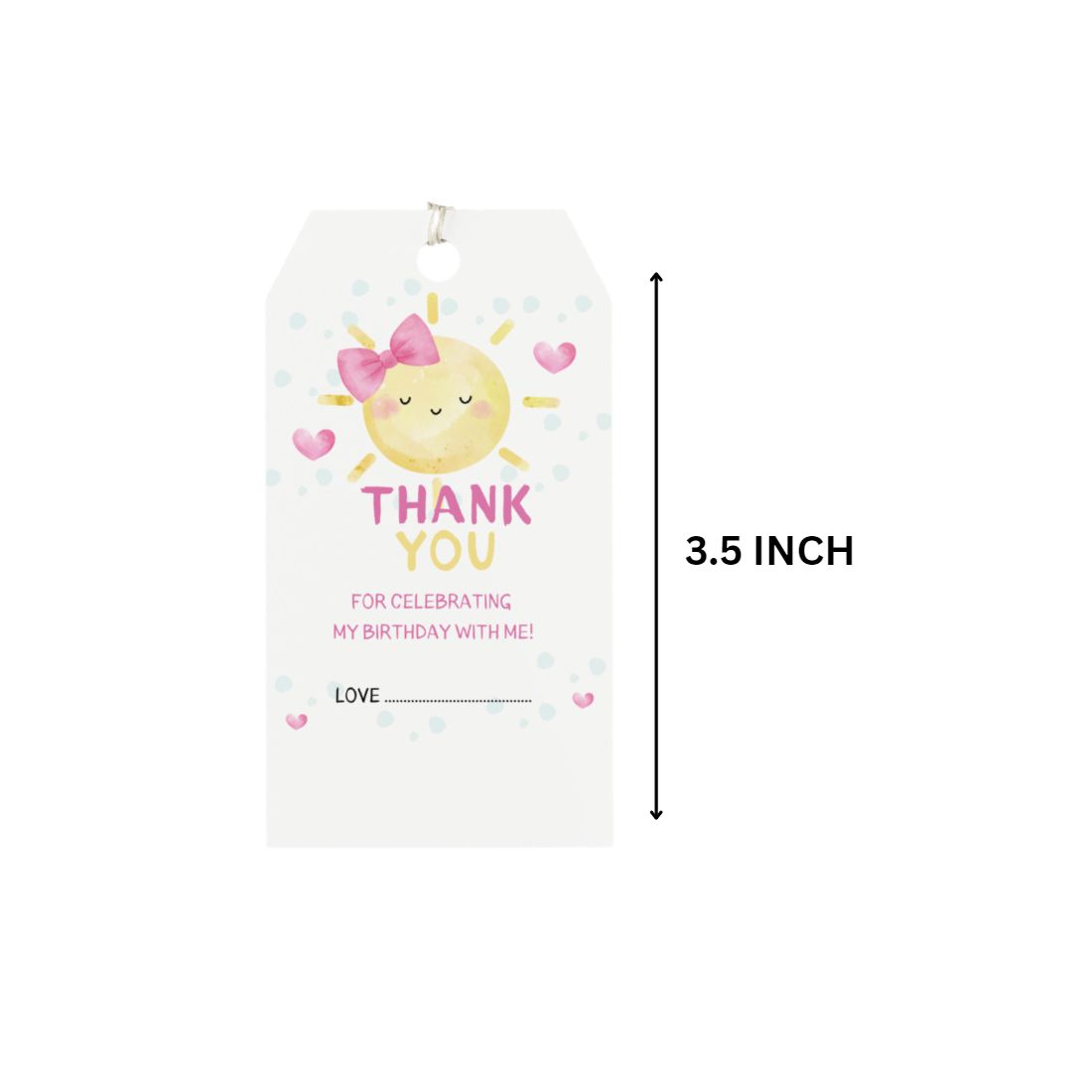Sunsine Theme Model 2 Birthday Favour Tags (2 x 3.5 inches/250 GSM Cardstock/Multicolour/30Pcs)