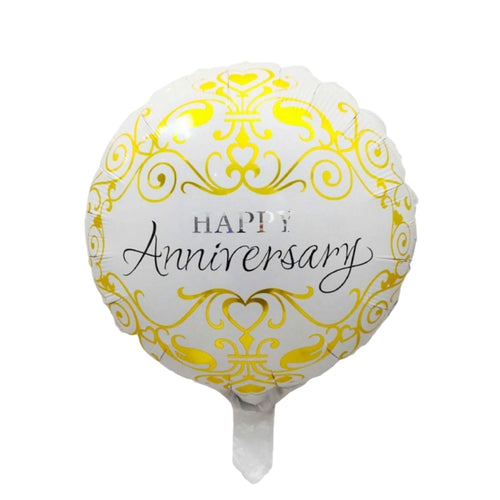 Load image into Gallery viewer, Printed Round Shape Happy Anniversary Foil Balloon
