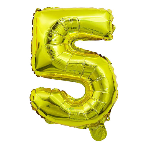 Load image into Gallery viewer, 32 Inches Number Foil Balloon, Gold Color, Number 5
