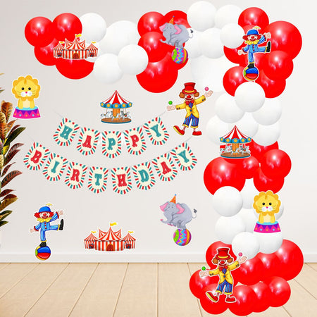 Carnival Theme Birthday Kits (6 Inches/250 GSM Cardstock/Mixcolour/55Pcs)