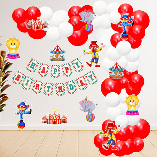 Load image into Gallery viewer, Carnival Theme Birthday Kits (6 Inches/250 GSM Cardstock/Mixcolour/55Pcs)

