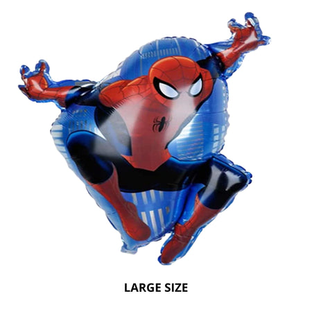Blue Spider Superhero Foil Balloons Set for Boys Happy Birthday Theme Party Decorations Set of 5