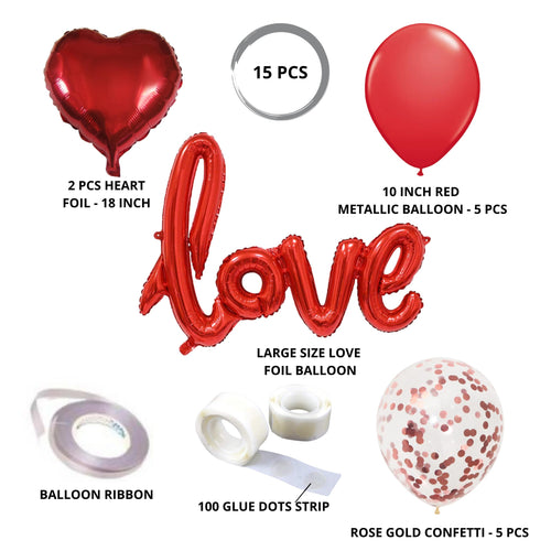 Load image into Gallery viewer, Red Love Shape Letter Foil Balloon for Birthday Wedding Valentine’s Day Engagement Party Decorations (15 piece)
