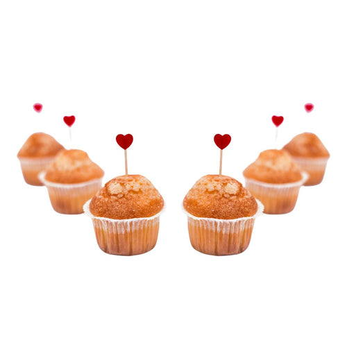 Load image into Gallery viewer, Cupcake Toppers for Valentines Day in Heart Shape - (2.5Inche/250 GSM Cardstock/Red/14Pcs)
