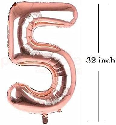 Load image into Gallery viewer, 32 Inches Number Foil Balloon, Rose Gold Color, Number 5
