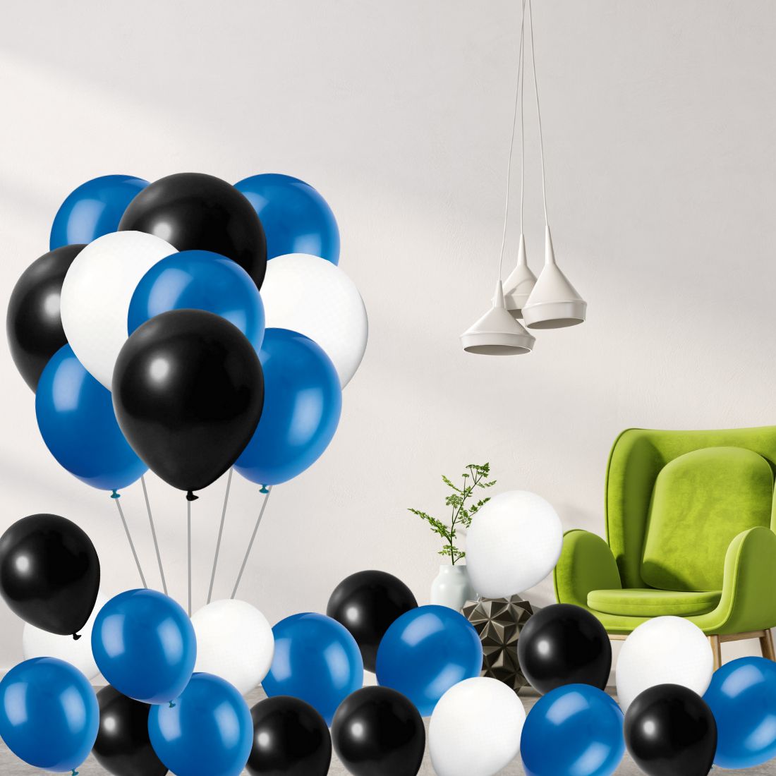 Blue Black Space/Astraunaut/Boss Baby Theme Latex Balloons - Set of 100