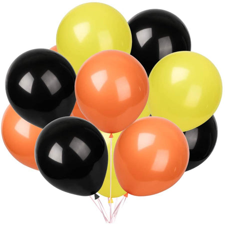 Yellow/Orange/Black Balloons for Construction Theme - 100 Pcs