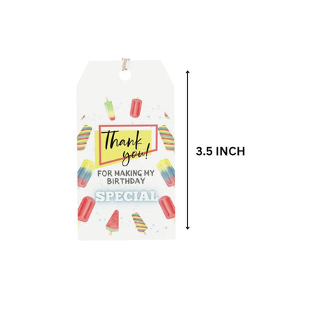 Ice Cream Theme Birthday Favour Tags (2 x 3.5 inches/250 GSM Cardstock/Mixcolour/30Pcs)