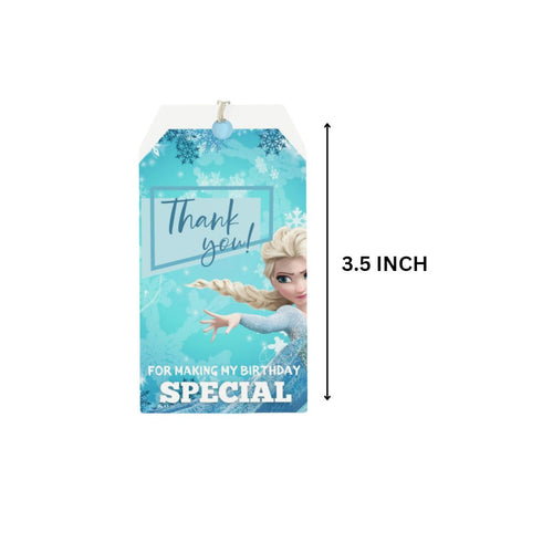 Load image into Gallery viewer, Frozen Elsa Theme Model 2 Birthday Favour Tags (2 x 3.5 inches/250 GSM Cardstock/Mixcolour/30Pcs)
