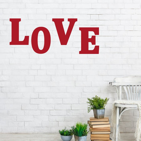 L O V E Cutouts for Valentines Day Decoration - 5mm Sunboard - (7.5 Inches/Sun Board/Red/4Pcs)