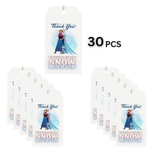 Load image into Gallery viewer, Frozen Theme Model 2 Birthday Favour Tags (2 x 3.5 inches/250 GSM Cardstock/Mixcolour/30Pcs)
