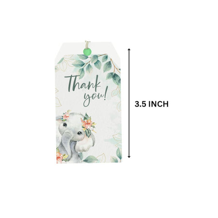 Elephant Theme Birthday Favour Tags (2 x 3.5 inches/250 GSM Cardstock/Mixcolour/30Pcs)