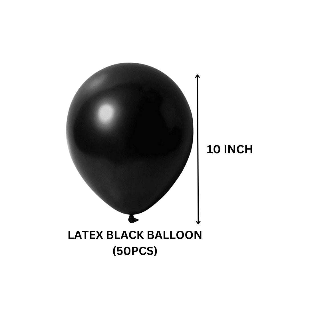 Latex Balloons(Black) 10" (Pack of 50)