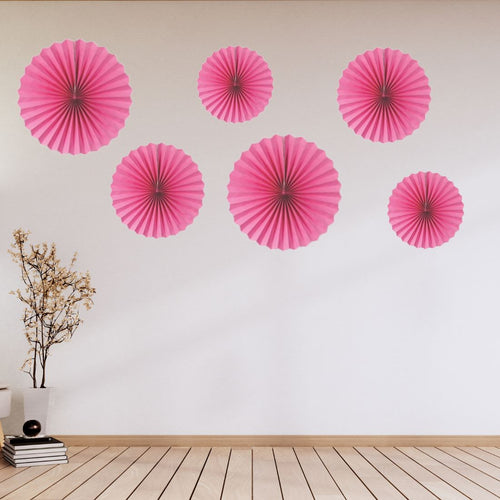 Load image into Gallery viewer, Pink Paper Fan Decoration for Birthday Decoration, Birthday Party, Wall Decoration, Hanging Decoration
