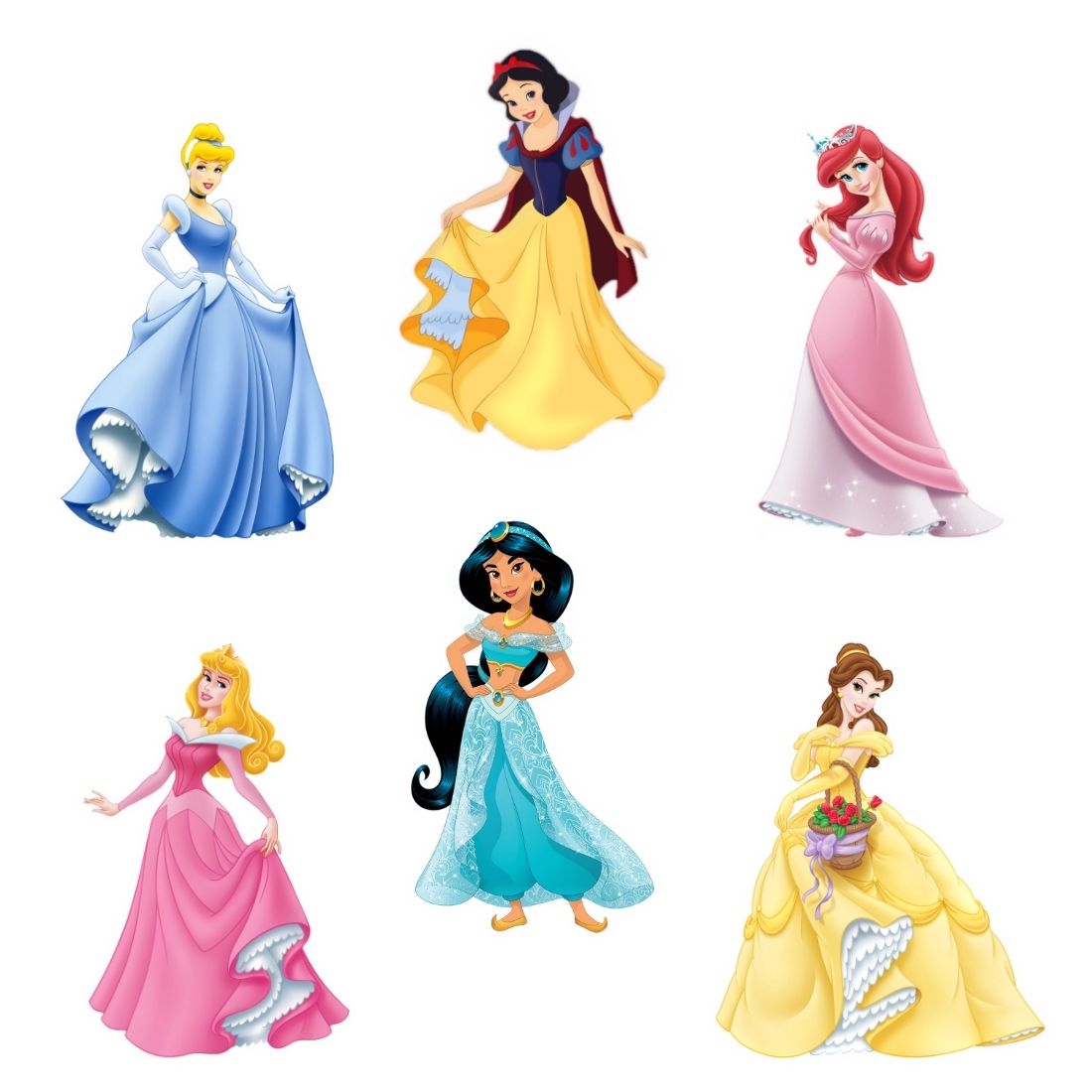 Disney Princess Theme Cutout (6 inches/250 GSM Cardstock/Mixcolour/12Pcs)