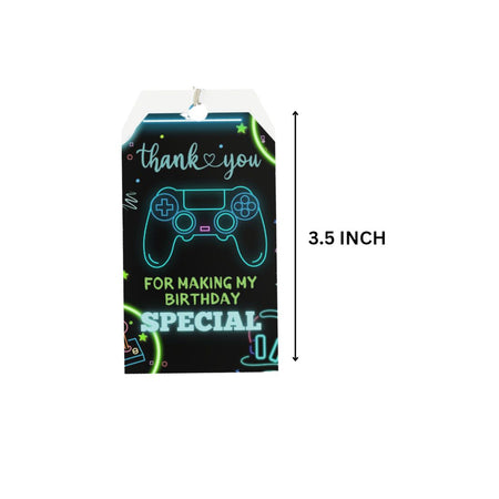 Game On Theme Birthday Favour Tags (2 x 3.5 inches/250 GSM Cardstock/Mixcolour/30Pcs)