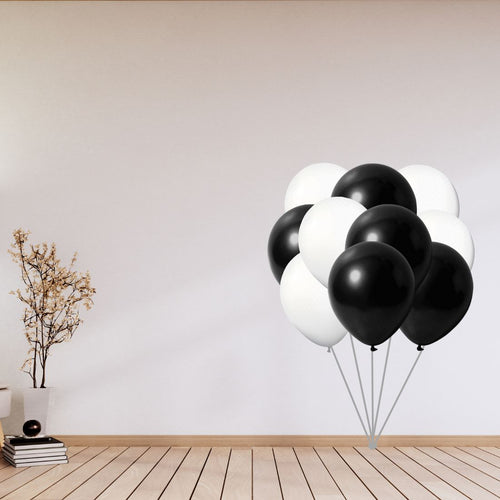 Load image into Gallery viewer, Black White Mix Balloons - Bow Tie Theme - Set of 100
