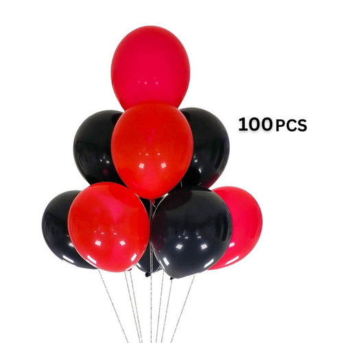 Load image into Gallery viewer, Red Black Cars Theme Latex Balloons - Set of 100
