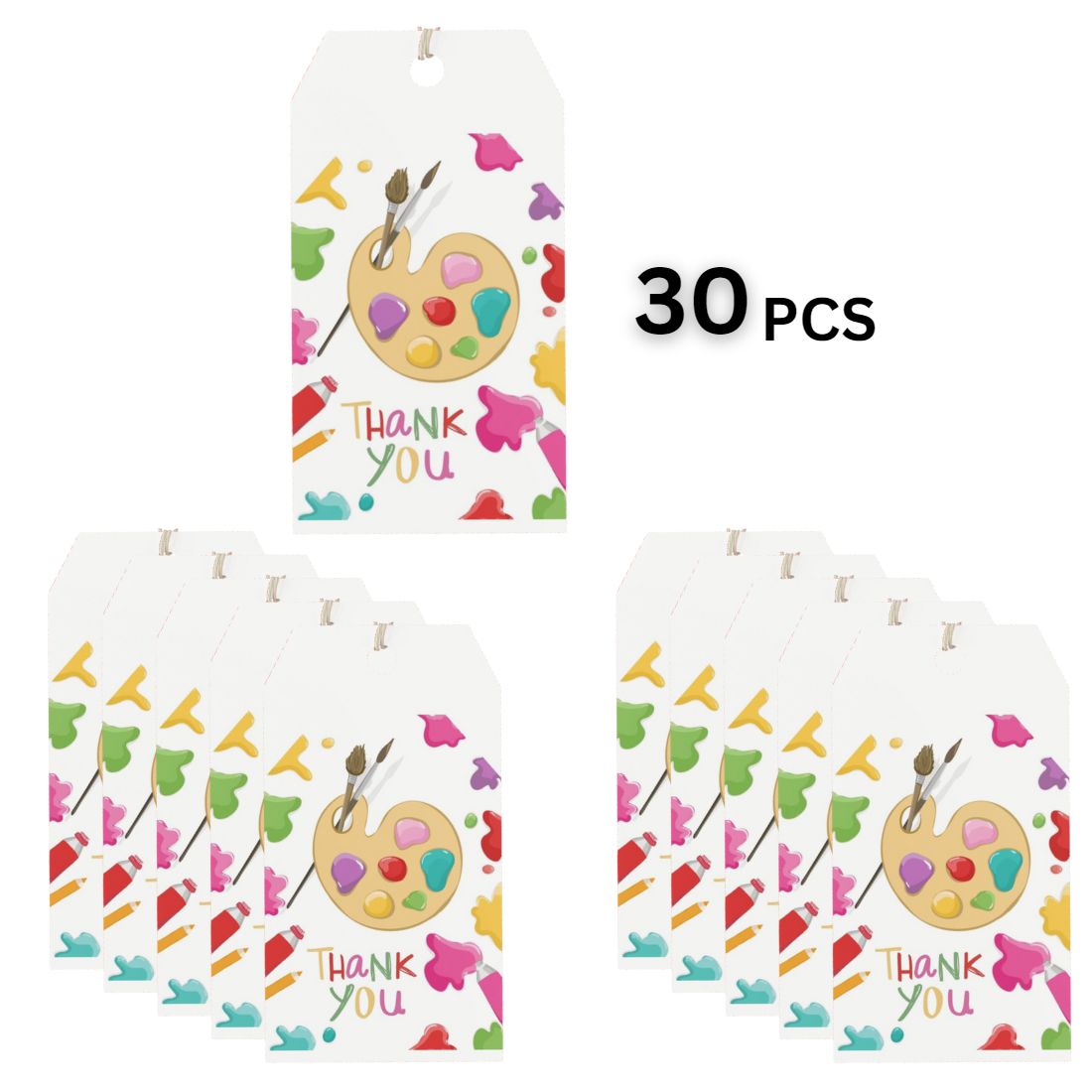 Craft Theme Birthday Favour Tags (2 x 3.5 inches/250 GSM Cardstock/Mixcolour/30Pcs)