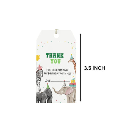 Jungle Theme Model 3 Birthday Favour Tags (2 x 3.5 inches/250 GSM Cardstock/Multicolour/30Pcs)