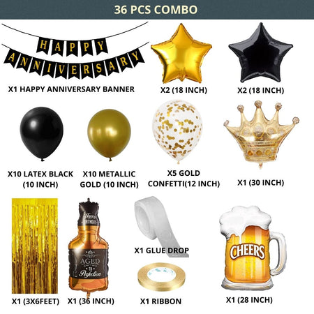 Happy Anniversary Decoration Kit – 36Pcs Set