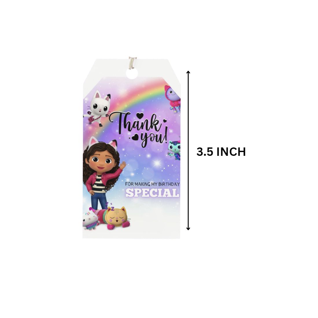 Gabbys Dollhouse Theme Birthday Favour Tags (2 x 3.5 inches/250 GSM Cardstock/Mixcolour/30Pcs)