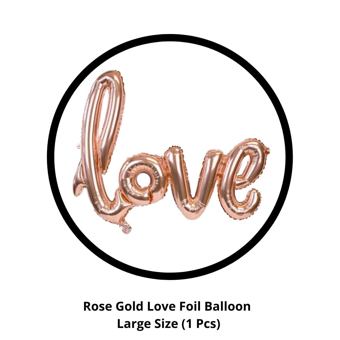 Love Shape Letter Foil Balloon with Rose Gold Confetti and Rose Gold Metallic Balloons for Birthday Wedding Valentine’s Day (21 piece)