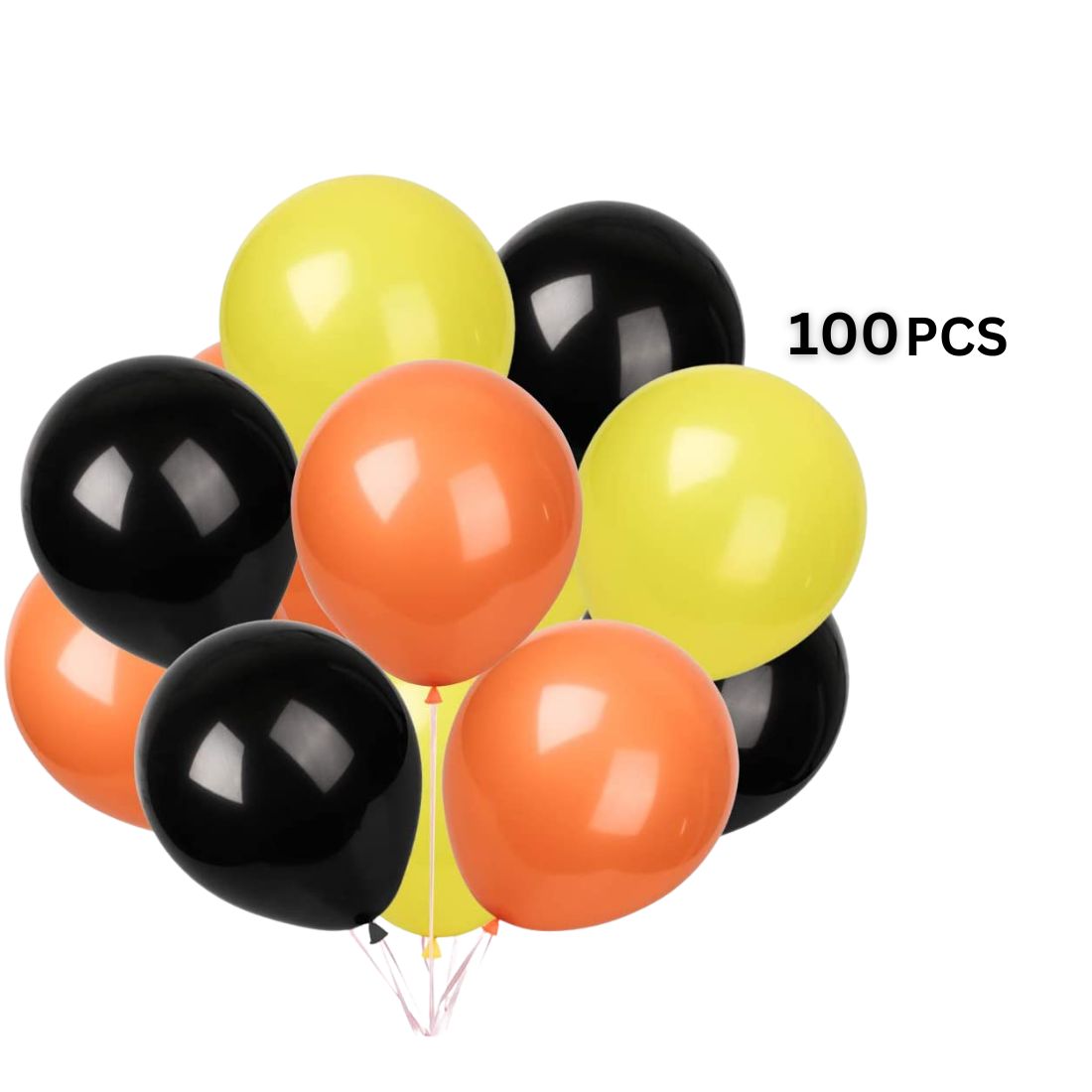 Yellow/Orange/Black Balloons for Construction Theme - 100 Pcs