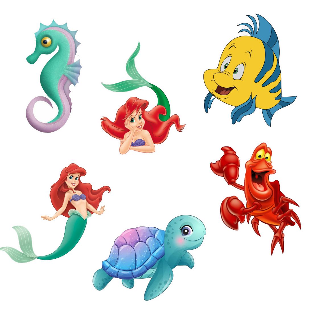 Mermaid Theme Cutout (6 inches/250 GSM Cardstock/Mixcolour/12Pcs)