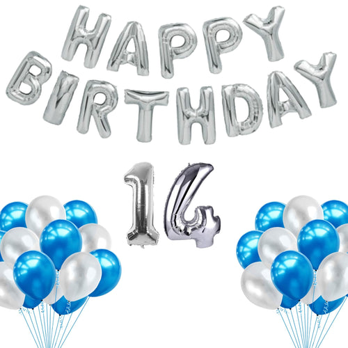 Load image into Gallery viewer, 65 Pieces Blue &amp; White, Happy Birthday Kit
