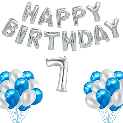 Load image into Gallery viewer, 65 Pieces Blue &amp; White, Happy Birthday Kit

