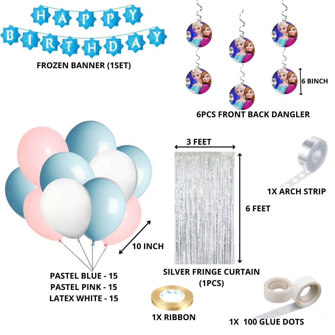 Frozen Theme Birthday/Dangler Decoration DIY Kit (56 Pcs)