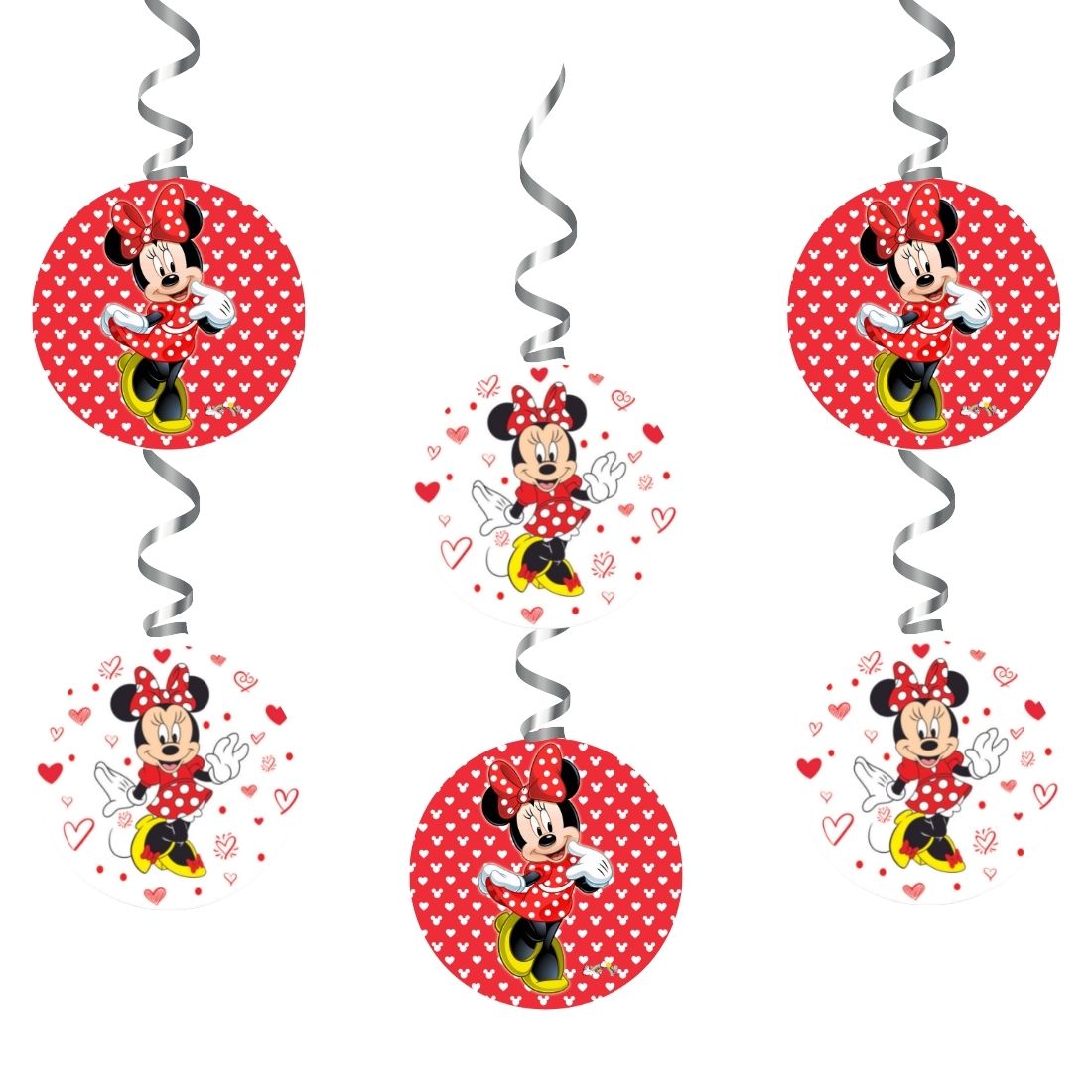 Minnie Mouse Dangler/Wall Hanging Birthday Decoration – (6 Pieces)