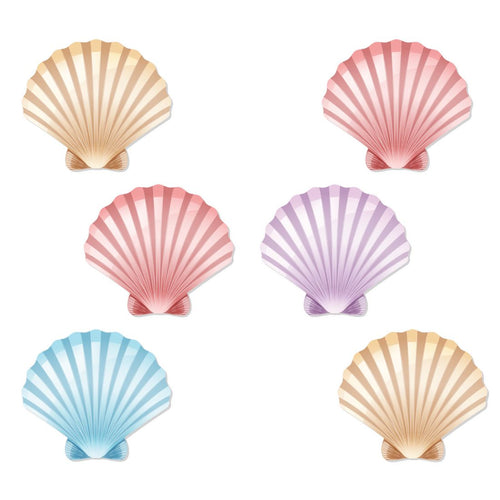 Load image into Gallery viewer, Sea Shells Theme Cutout (6 inches/250 GSM Cardstock/Pink, Purple, Brown, &amp; Light Blue/12Pcs)
